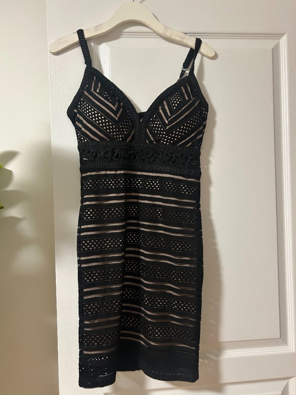 Black lace mini dress in Small